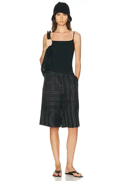 TOTEME Monogram Silk Culotte Short | Thumbnail 5 TOTEME Monogram Silk Culotte Short | Thumbnail 5