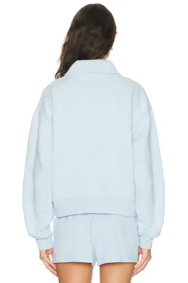 Sporty & Rich Serif Logo Embroidered Polo Sweatshirt | Thumbnail 8
