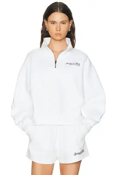 Sporty & Rich Syracuse Embroidered Quarter Zip Sweatshirt | Thumbnail 1 Sporty & Rich Syracuse Embroidered Quarter Zip Sweatshirt | Thumbnail 1