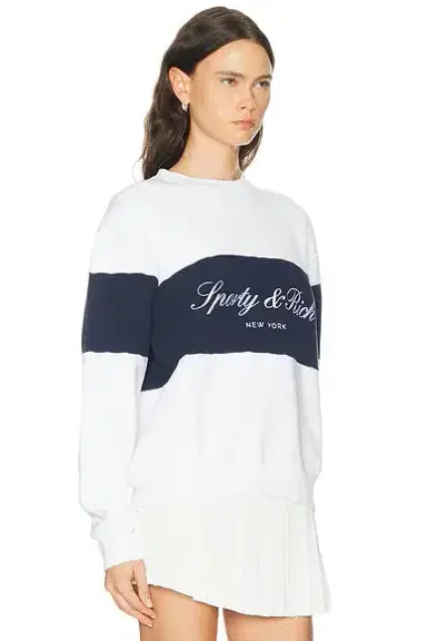 Sporty & Rich Signature Logo Block Crewneck Sweatshirt | Thumbnail 2 Sporty & Rich Signature Logo Block Crewneck Sweatshirt | Thumbnail 2