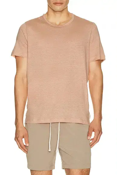 Stretch Linen Crewneck Tee Shirt