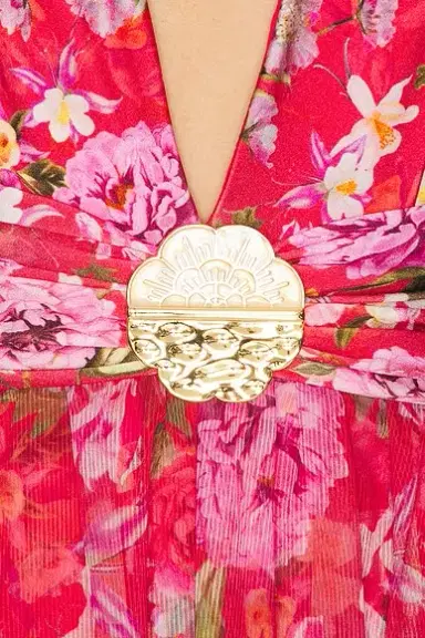 PatBo Peony Print Plunge Maxi Dress | Thumbnail 4