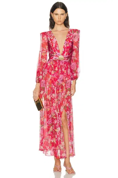 PatBo Peony Print Plunge Maxi Dress | Thumbnail 5