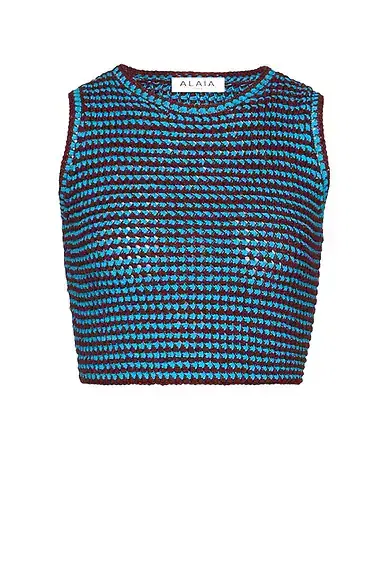 ALAÏA Crop Crochet Tank Top