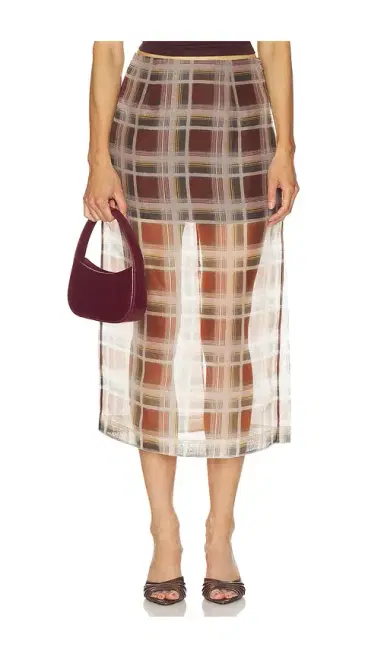 Frame The Plaid Organza Skirt | Thumbnail 13 Frame The Plaid Organza Skirt | Thumbnail 13