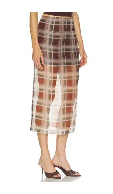 Frame The Plaid Organza Skirt | Thumbnail 14 Frame The Plaid Organza Skirt | Thumbnail 14