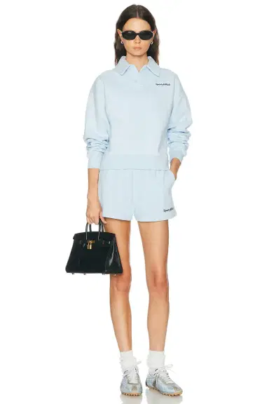 Sporty & Rich Serif Logo Embroidered Disco Short | Thumbnail 11