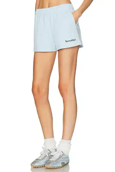 Sporty & Rich Serif Logo Embroidered Disco Short | Thumbnail 3