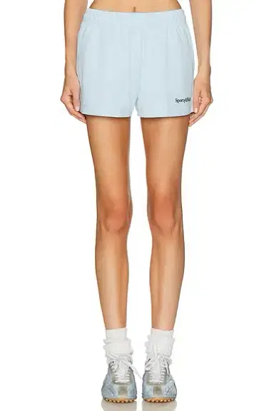 Sporty & Rich Serif Logo Embroidered Disco Short | Thumbnail 1