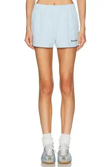 Sporty & Rich Serif Logo Embroidered Disco Short