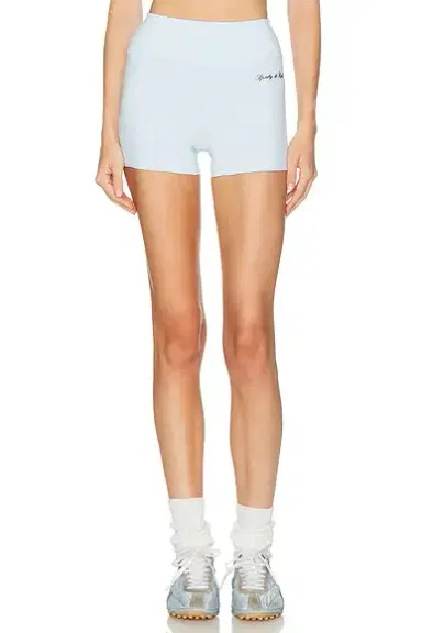 Sporty & Rich Signature Logo Mini Biker Short | Thumbnail 1 Sporty & Rich Signature Logo Mini Biker Short | Thumbnail 1