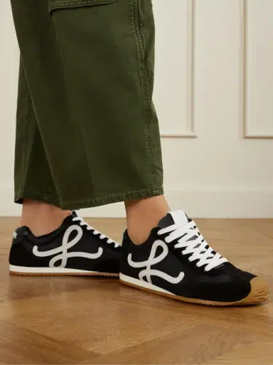 Loewe Ballet Runner 2.0 logo-appliquéd leather, shell and suede sneakers | Thumbnail 2