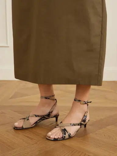 Khaite Liria python-embossed leather sandals | Thumbnail 2