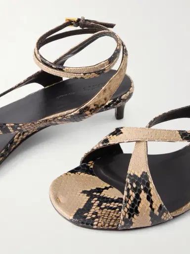Khaite Liria python-embossed leather sandals | Thumbnail 5