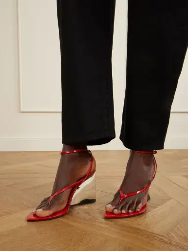 Alaïa Tong 90 patent-leather wedge sandals | Thumbnail 2