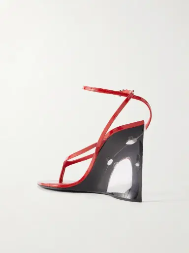 Alaïa Tong 90 patent-leather wedge sandals | Thumbnail 3