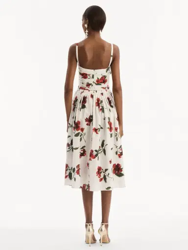 Oscar de la Renta Hibiscus Cotton Poplin Dress | Thumbnail 4 Oscar de la Renta Hibiscus Cotton Poplin Dress | Thumbnail 4