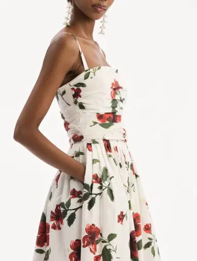 Oscar de la Renta Hibiscus Cotton Poplin Dress | Thumbnail 6 Oscar de la Renta Hibiscus Cotton Poplin Dress | Thumbnail 6