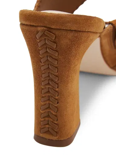 Cinq à Sept Women's Kora 100MM Suede Slip-On Sandals - Toffee | Thumbnail 5 Cinq à Sept Women's Kora 100MM Suede Slip-On Sandals - Toffee | Thumbnail 5