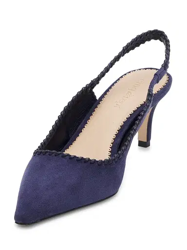 Cinq à Sept Women's Sylvie 65MM Suede Slingback Pumps - Navy | Thumbnail 2