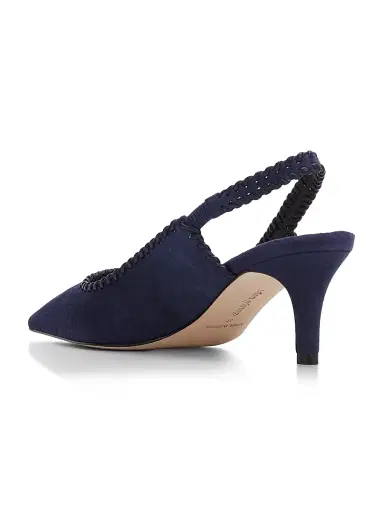Cinq à Sept Women's Sylvie 65MM Suede Slingback Pumps - Navy | Thumbnail 3