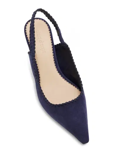 Cinq à Sept Women's Sylvie 65MM Suede Slingback Pumps - Navy | Thumbnail 4