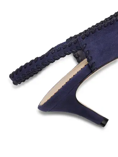 Cinq à Sept Women's Sylvie 65MM Suede Slingback Pumps - Navy | Thumbnail 5