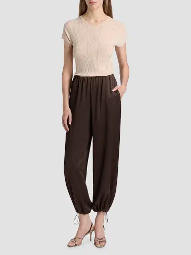 Vince Women's Pointelle Wool T-Shirt - Blush Cloud - Size XXS | Thumbnail 2