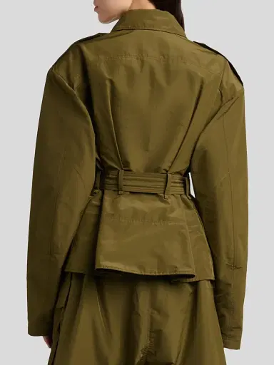 Alexander McQueen Women's Belted Crop Trench Jacket - Grass Green - Size 10 | Thumbnail 5 Alexander McQueen Women's Belted Crop Trench Jacket - Grass Green - Size 10 | Thumbnail 5