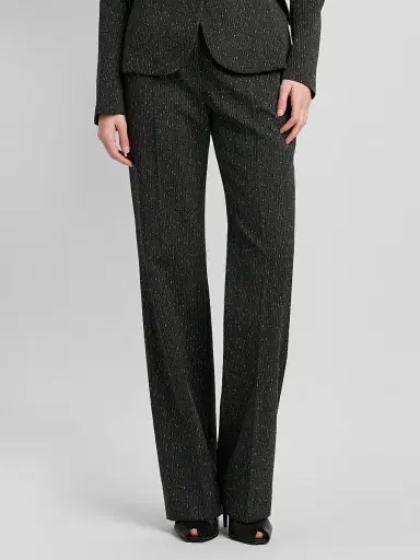 Alexander McQueen Women's Speckled Wool Slim-Fit Straight-Leg Trousers - Grey - Size 10 | Thumbnail 3 Alexander McQueen Women's Speckled Wool Slim-Fit Straight-Leg Trousers - Grey - Size 10 | Thumbnail 3