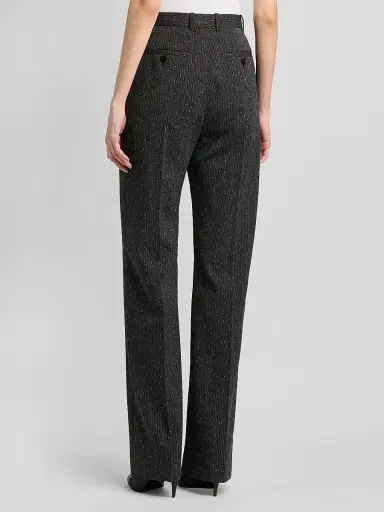 Alexander McQueen Women's Speckled Wool Slim-Fit Straight-Leg Trousers - Grey - Size 10 | Thumbnail 5 Alexander McQueen Women's Speckled Wool Slim-Fit Straight-Leg Trousers - Grey - Size 10 | Thumbnail 5