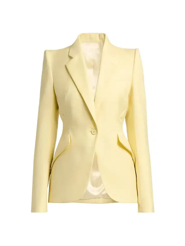 Women's Wool One-Button Blazer - Sherbet
