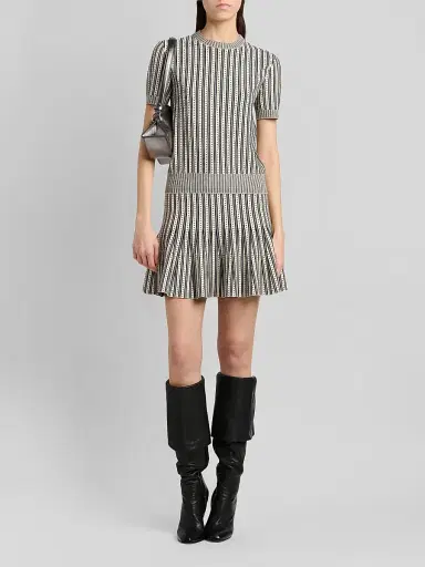 Alexander McQueen Women's Jacquard Striped Flounce Mini Skrt | Thumbnail 2 Alexander McQueen Women's Jacquard Striped Flounce Mini Skrt | Thumbnail 2