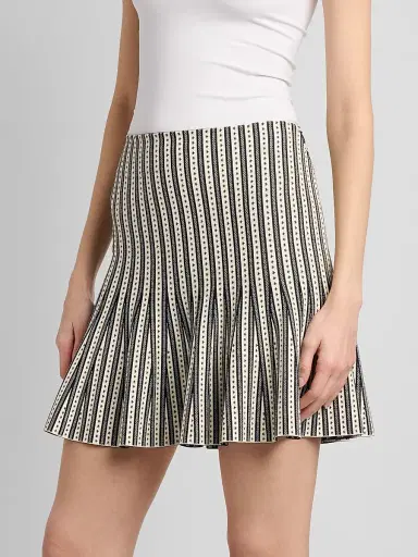 Alexander McQueen Women's Jacquard Striped Flounce Mini Skrt | Thumbnail 4 Alexander McQueen Women's Jacquard Striped Flounce Mini Skrt | Thumbnail 4