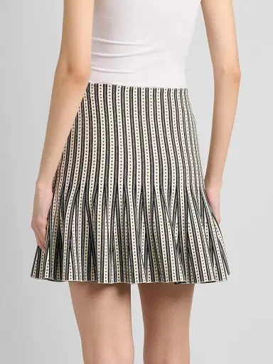 Alexander McQueen Women's Jacquard Striped Flounce Mini Skrt | Thumbnail 5 Alexander McQueen Women's Jacquard Striped Flounce Mini Skrt | Thumbnail 5