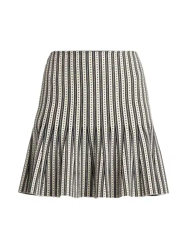 Alexander McQueen Women's Jacquard Striped Flounce Mini Skrt | Thumbnail 1 Alexander McQueen Women's Jacquard Striped Flounce Mini Skrt | Thumbnail 1