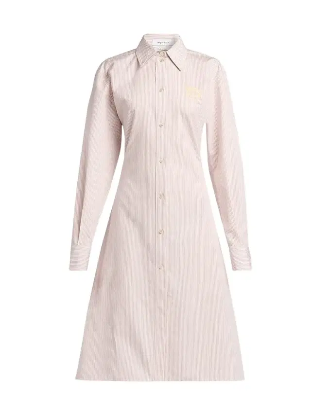 Women's Striped Cotton-Silk Lace-Up Shirtdress -  Pink