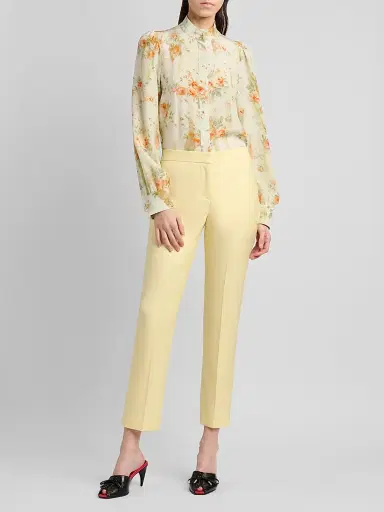 Alexander McQueen Women's Wool Cigarette Trousers - Sherbet - Size 12 | Thumbnail 2