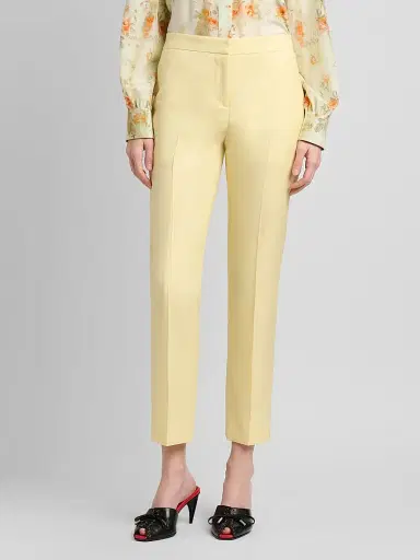Alexander McQueen Women's Wool Cigarette Trousers - Sherbet - Size 12 | Thumbnail 3