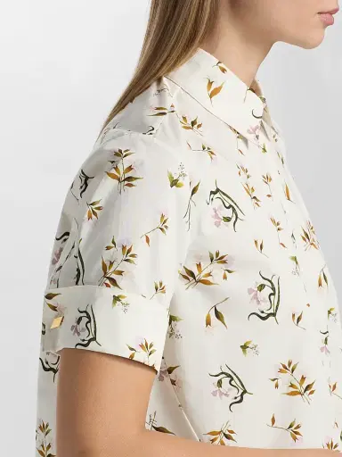 Adam Lippes Women's Charlie Floral Cotton Poplin Top - Ivory Floral - Size 14 | Thumbnail 6 Adam Lippes Women's Charlie Floral Cotton Poplin Top - Ivory Floral - Size 14 | Thumbnail 6