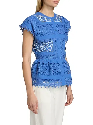 Elie Tahari Women's The Ava Eyelet Top | Thumbnail 4 Elie Tahari Women's The Ava Eyelet Top | Thumbnail 4