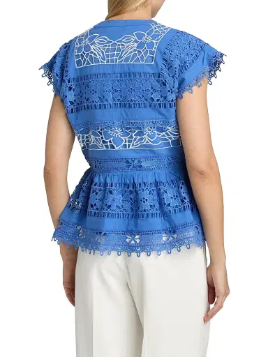 Elie Tahari Women's The Ava Eyelet Top | Thumbnail 5 Elie Tahari Women's The Ava Eyelet Top | Thumbnail 5