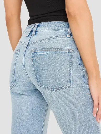 GOOD AMERICAN Women's Vintage Straight Ankle Mid-Rise Jeans - Indigo | Thumbnail 5 GOOD AMERICAN Women's Vintage Straight Ankle Mid-Rise Jeans - Indigo | Thumbnail 5