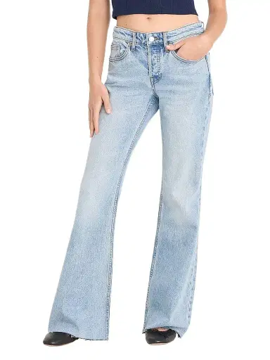 GOOD AMERICAN Women's Vintage Low-Rise Relaxed Flare Jeans - Indigo | Thumbnail 1 GOOD AMERICAN Women's Vintage Low-Rise Relaxed Flare Jeans - Indigo | Thumbnail 1