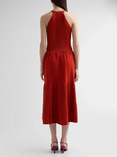 Elie Tahari Women's June The Hazel Cami Sweater Dress - Moroccan Red - Size XL | Thumbnail 3