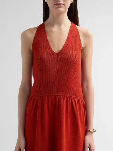 Elie Tahari Women's June The Hazel Cami Sweater Dress - Moroccan Red - Size XL | Thumbnail 5