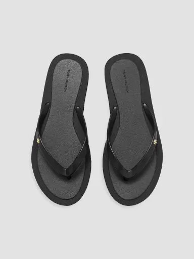 Tory Burch Women's Kira Padded Flip-Flops - Perfect Black Gold - Size 9.5 | Thumbnail 4