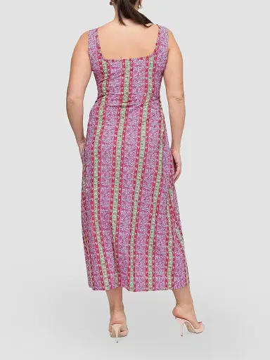Hill House Home Women's The Coraline Dress - Sunset Etched Floral Stripe - Size XXL | Thumbnail 6