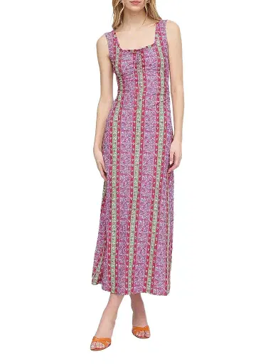 Hill House Home Women's The Coraline Dress - Sunset Etched Floral Stripe - Size XXL | Thumbnail 1