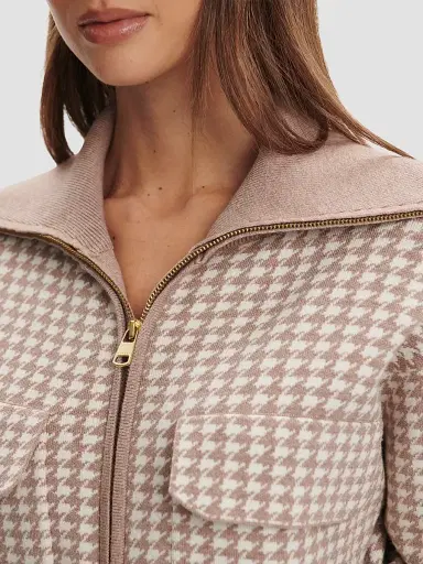 Varley Women's Ablett Houndstooth Jacquard Jacket - Taupe - Size Small | Thumbnail 7